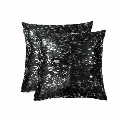 OCEANTAILER Home Roots Beddings  Quattro Pillow Silver & Black - 18 x 18 in., 2PK 328294